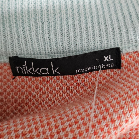 Nikka k V-neck Knitted Sweater vest Square Single-Breasted Loose sz XL - Picture 4 of 7